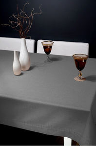 Stain Resistant Tablecloth with a Moiré 240_Grey 140x220
