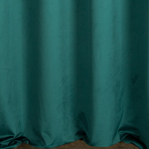 Velvet Jasper Curtain 140 x 250 Dark Turquoise