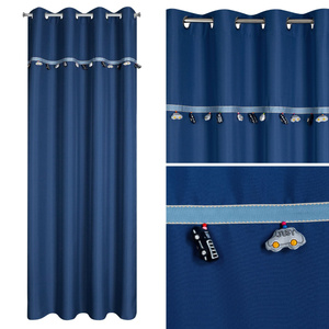 Curtain 140 x 250 Children's Eyelets Car2 C.Blue