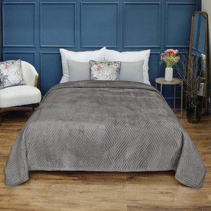 Bedspread 170 x 210 Houndstooth Velvet Caden 01