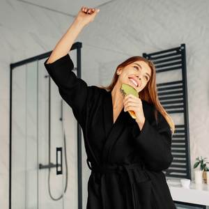 Gofer Unisex Cotton Robe Vizzy L 04 Black