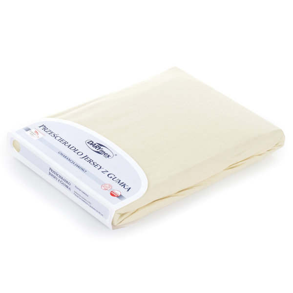 Prześcieradło Jersey z Gumką 018_D Ecru 90x200