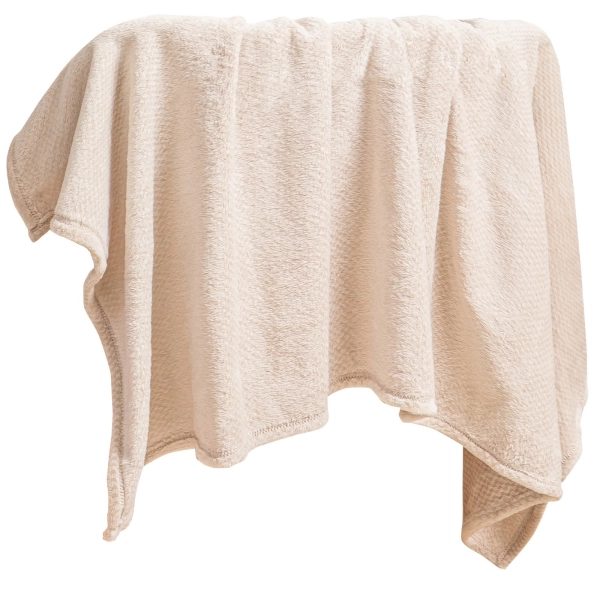 70 x 150 Plush Microfiber Willy Beige Blanket