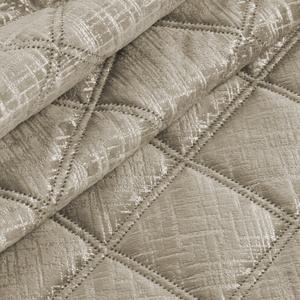 Quilted Velvet Bedspread 170 x 210 Blink6 Cream