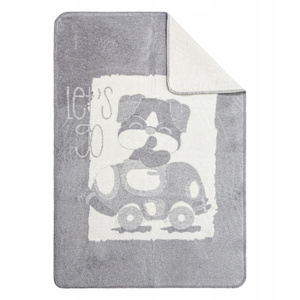 Blanket 100 x 150 Cotton-Acrylic Dog Grey