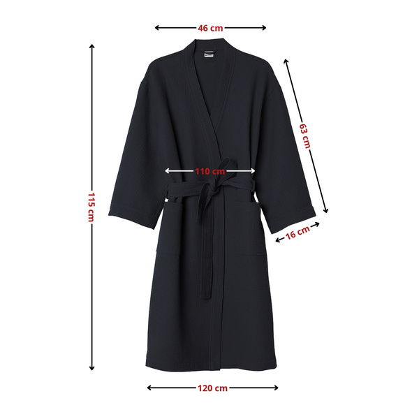 Szlafrok Gofer Bawełna Unisex Vizzy S 04 Czarny