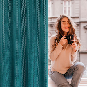 Zasłona Velvet Lussi 140 x 250 Ciemnoturkusowy