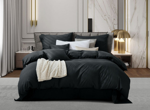 Bedding 160 x 200 3pc Cotton Adamash Black