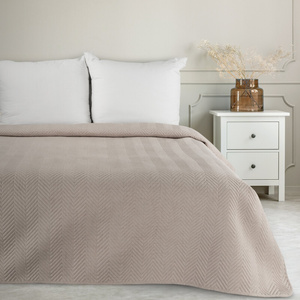 Bedspread 170 x 210 Quilted Len3 Beige