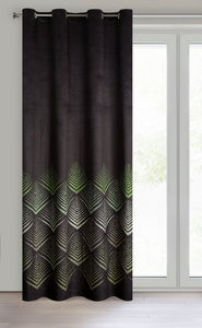 Velvet Angelina Curtain 140 x 250 Pinstripe Black