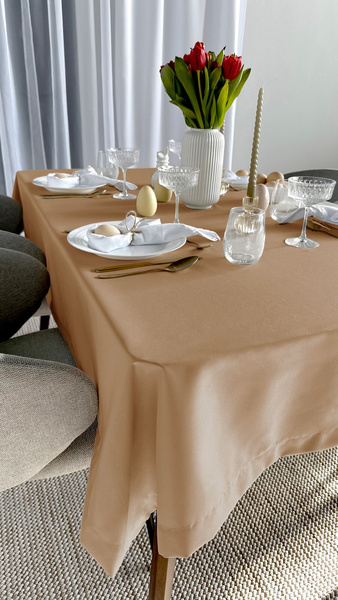 Obrus 140x300 Plamoodporny Klasyczny Savio C.Beż