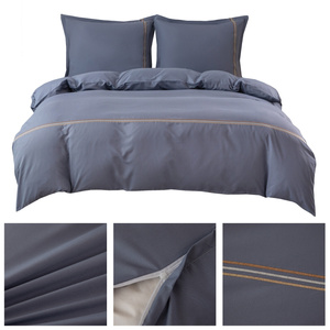 Pościel 200 x 220 3cz Gładka Z Haftem Lumera 12