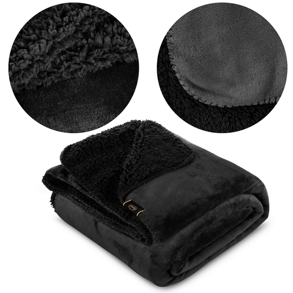 Blanket 150 x 200 Microfiber Two-sided Tedy Black