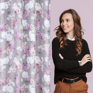 Zasłona 140 x 250 Dekoracyjna Sherry Sreb+Róż