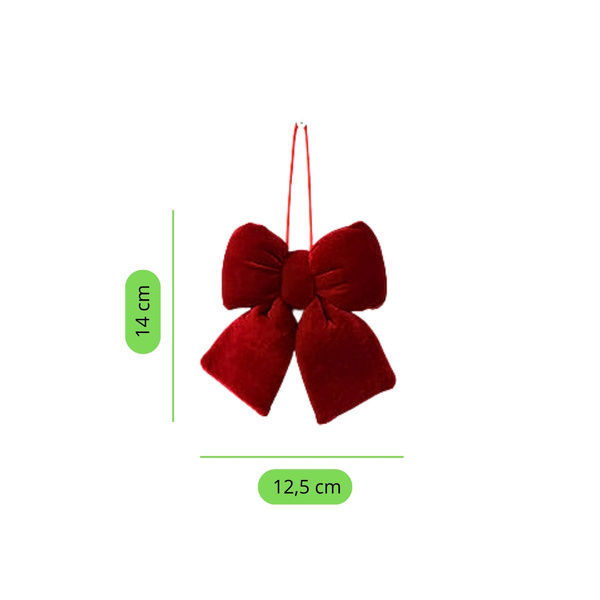 Kokarda 12,5 x 14 Świąteczna Welurowa Holly Bow 02