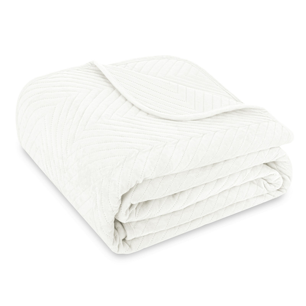 70 x 160 Houndstooth Velvet Bedspread Caden 07