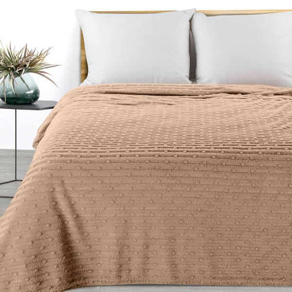 Blanket 170 x 210 Microfiber Embossed Lisa Beige