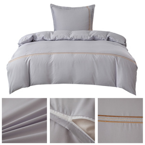 Pościel 140 x 200 2cz Gładka Z Haftem Lumera 05