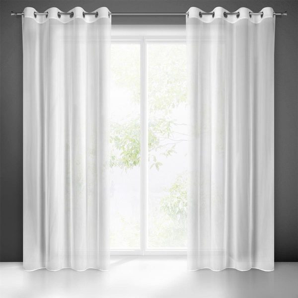 Decorative Curtain Dahlia 140 x 250 White Drawstrings