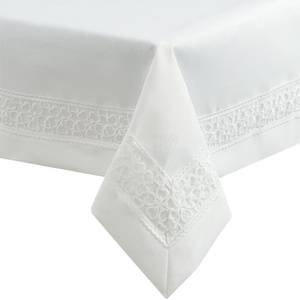 Tablecloth 140 x 220 Decorative Gipiura Flower White