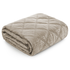 Quilted Velvet Bedspread 170 x 210 Blink6 Cream