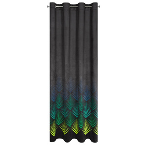 Velvet Angelina Curtain 140 x 250 Pinstripe Black