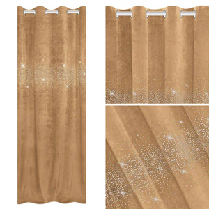 Curtain 140 x 250 Decorative Velour Shiny Mustard