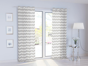 Zasłona Dekoracyjna Zygzak Szara 140x250