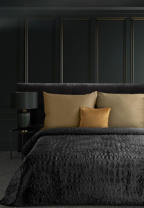 220 x 240 Decorative Velvet Bedspread SALVIA7 BLACK