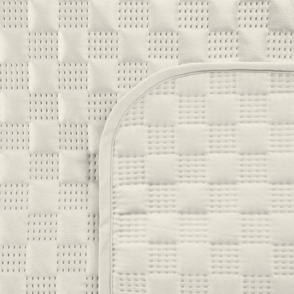 Quilted Velvet Bedspread 170 x 210 Sofia4 Cream