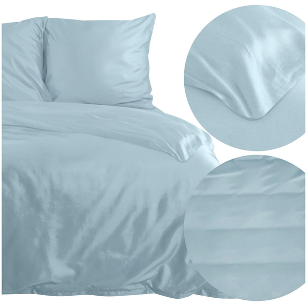 Bedding 180 x 200 3pc Satin Nova3 Blue