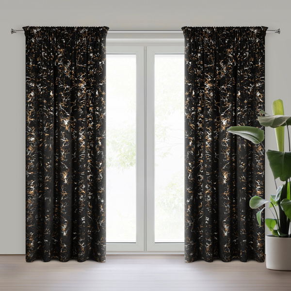 Zasłona 140 x 270 Welwet Taśma Dori Czarny