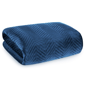 Sofia Velour Bedspread 230 x 260 Navy Blue