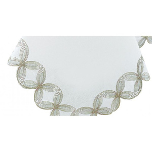 Tablecloth 140 x 180 Decorative Embroidery Silver 802 White