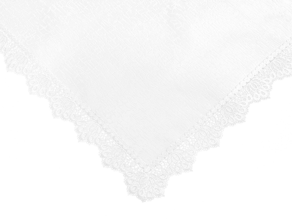 Stain-Resistant Tablecloth 150 x 260 with Lace 2100 White