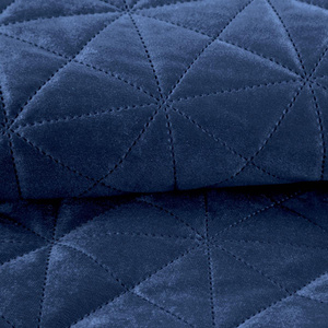 200 x 220 Quilted Velvet Luiz3 Bedspread Navy Blue