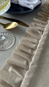 Table Runner 40 x 160 Decorative with Ruffles Ligia 02