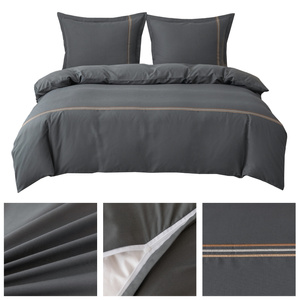 Pościel 200 x 220 3cz Gładka Z Haftem Lumera 09