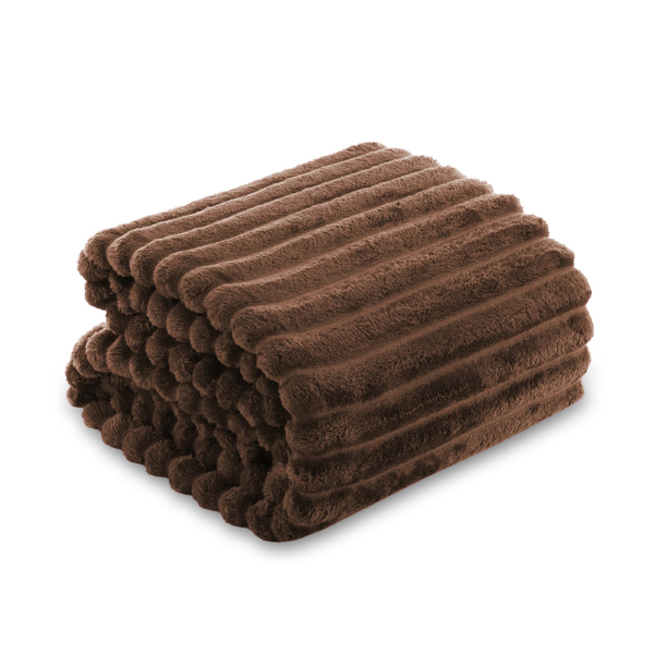 Koc 200 x 220 Mikrofibra Tłoczona Pasy Nuvio 07