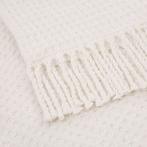 Blanket 150 x 200 Cotton-Acrylic Check Cream