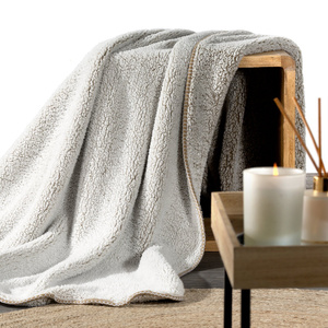 Blanket 150 x 200 Microfiber Lamb Koala Beige+White