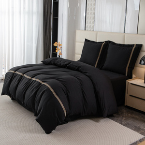 Pościel 200 x 220 3cz Gładka Z Haftem Lumera 08