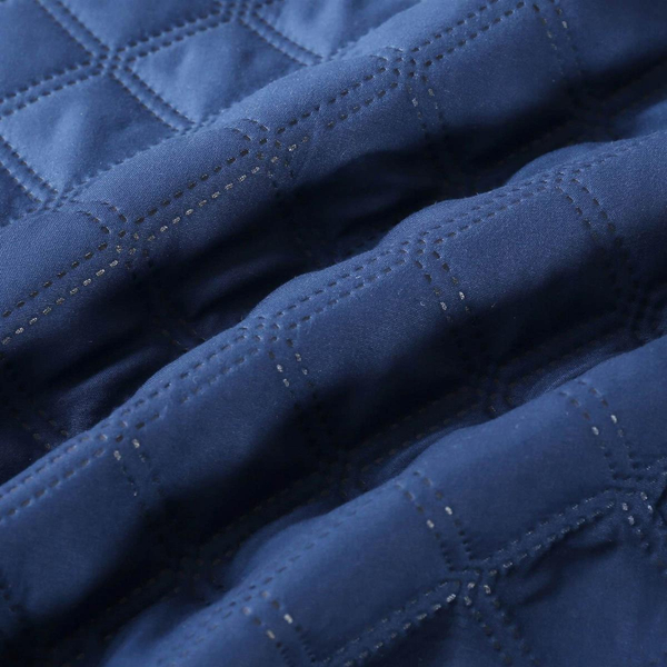 Bedspread 140 x 200 Quilted Double Sided Ruffy Navy Blue