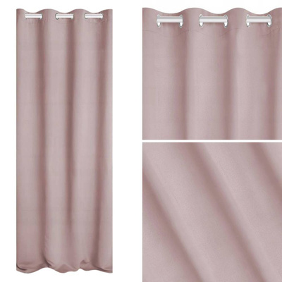 Zasłona 140 x 250 Blackout Przelotki Hold Pudrowy