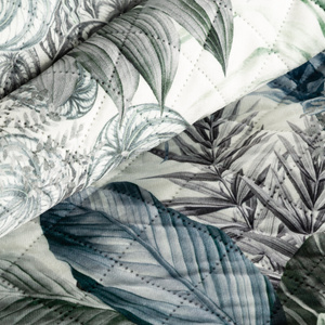 Bedspread 220 x 240 Decorative Davos2 Green+Silver