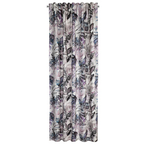 Curtain 135 x 270 Decorative Tape Lily White+Fiol