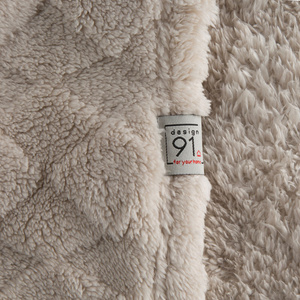 Blanket 170 x 210 Stamped Plush Nancy Beige