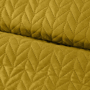 170 x 210 Quilted Velvet Luiz4 Mustard Bedspread