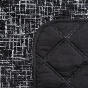 Quilted Velvet Bedspread 220 x 240 Blink6 Black