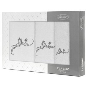 Towel Set 3pcs. Fairy 380 White+Graphite